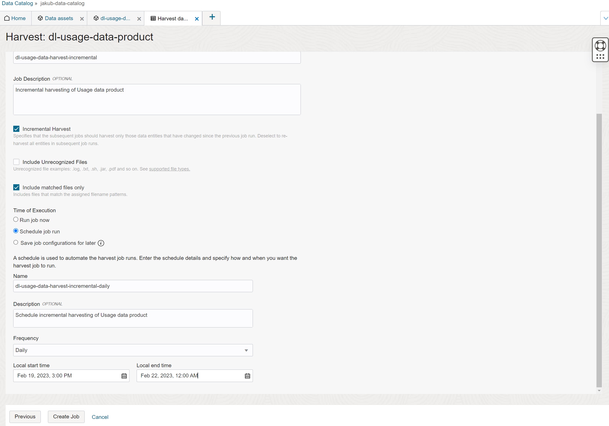 OCI Data Catalog Entities